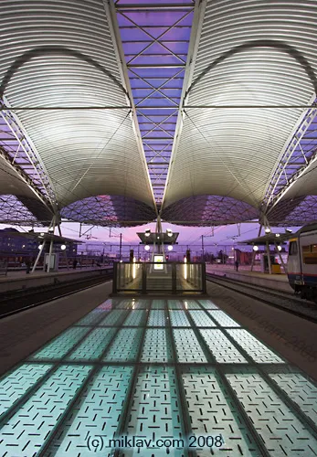 Leuven railway station at sunset Leuven railway station at sunset