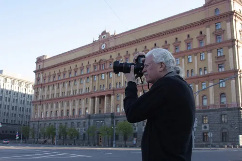 Ron in front of former KGB building