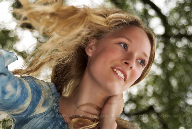 Blond girl above photographer - re-edited