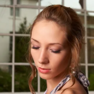 Pretty girl with pearl earring
