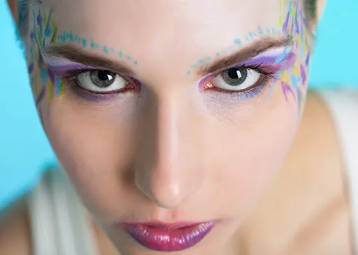 Young woman with face paint