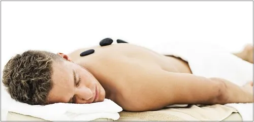 Young man in spa