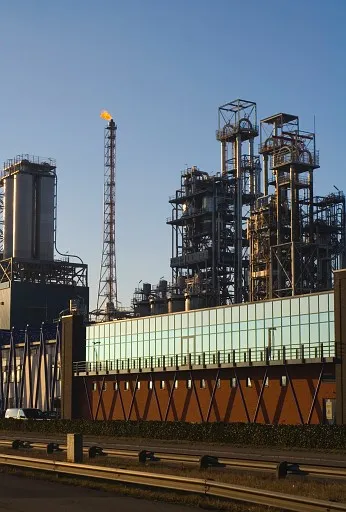 Oil refinery in the evening light