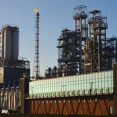 Oil refinery in the evening light