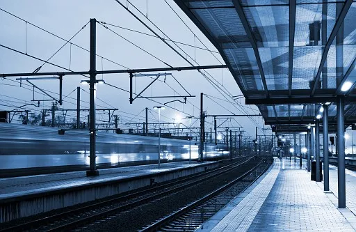 Station in twilight