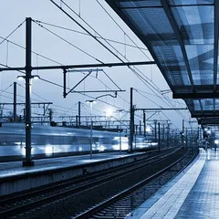 Station in twilight