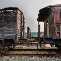 Abandoned railroad carriages